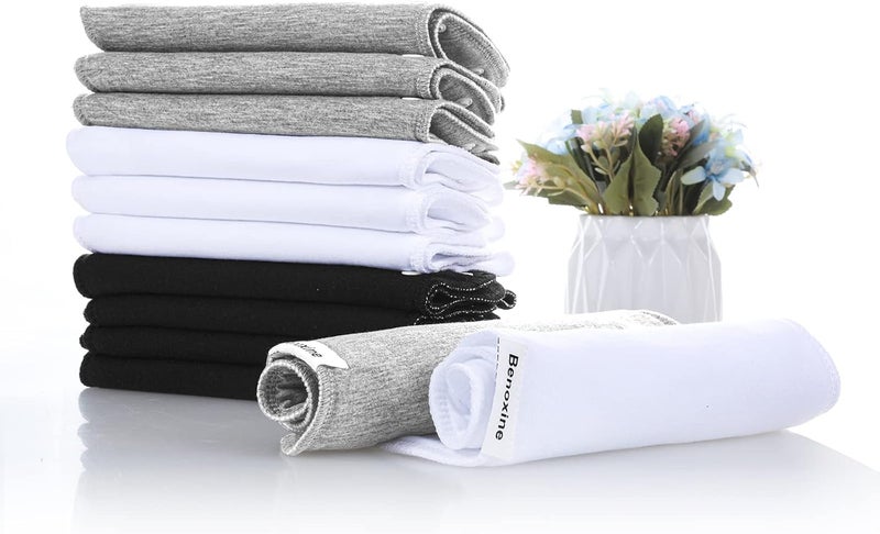 Benoxine Baby Burp Cloths & Baby Bibs 2-in-1 Design Large Size 3 Layers Thicken Cotton Super Absorbent and Soft Baby Spit Up Burping Rags Baby Burp Cloth Set for Boys and Girls Solid 12 Pack - Image 5